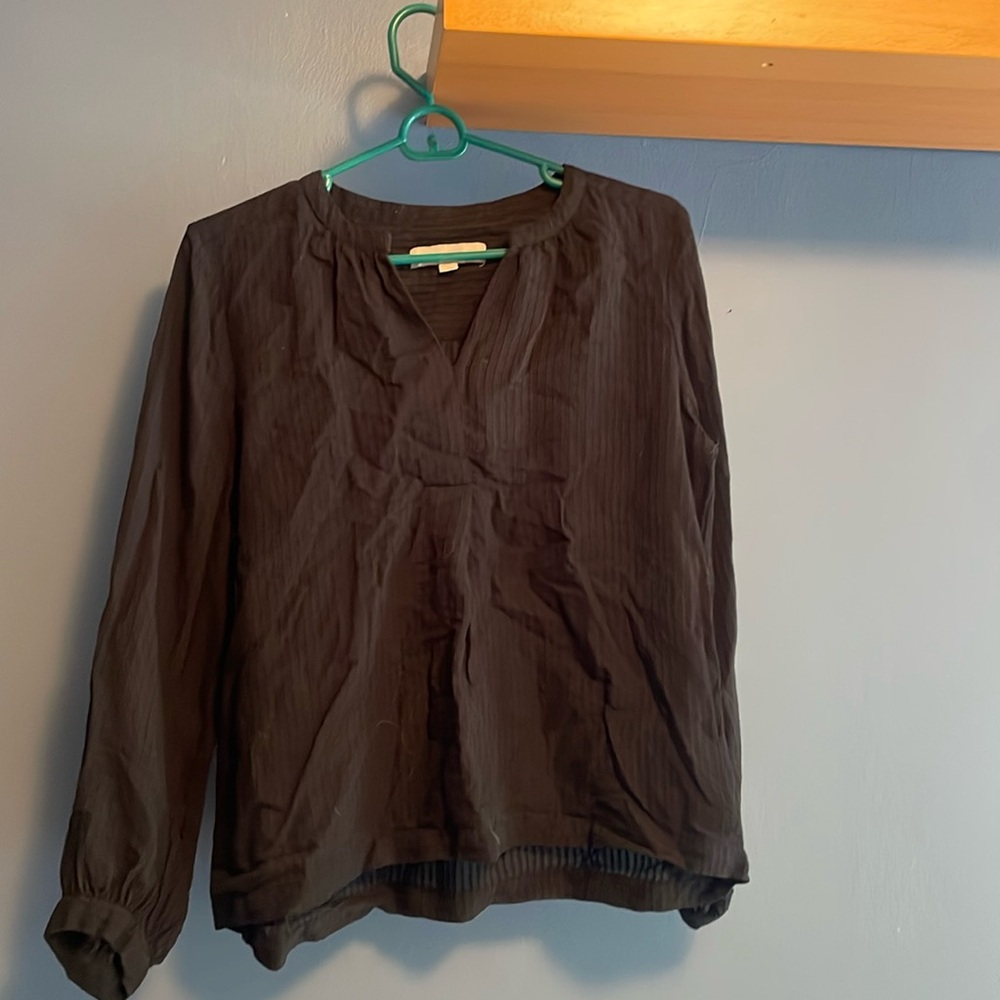 Ann Taylor Loft black ribbed tunic
